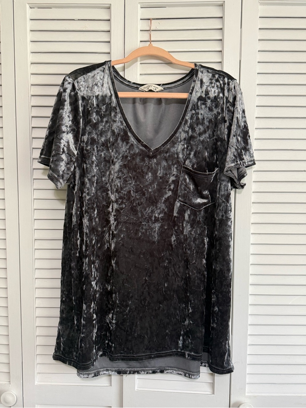 Spring + Mercer Crushed Velvet Top – XL